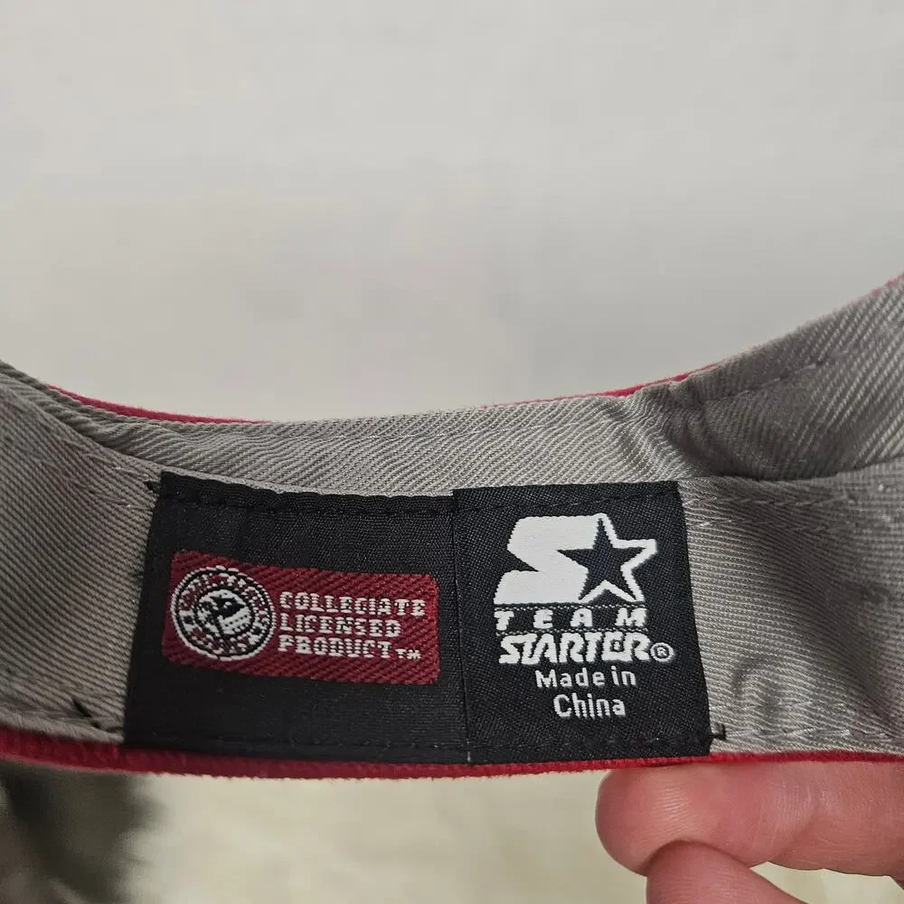 Starter Ohio State Buckeyes Sun Visor Hat - Adjustable Cap Red Vintage